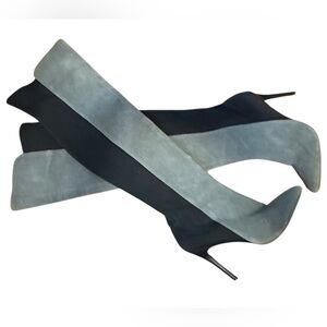 Charles David | Grey Suede & Black Neoprene Over-the-Knee Boots, 8